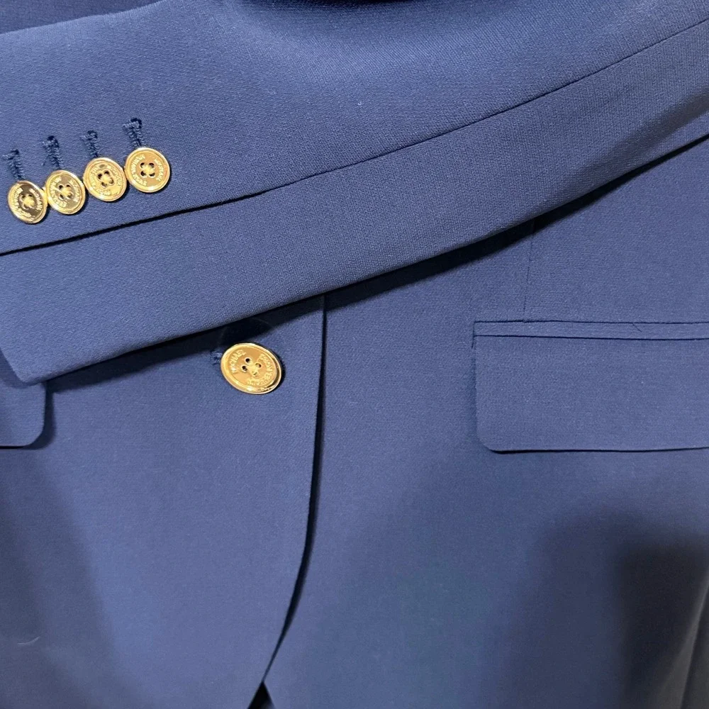 Michael Michael Kors Navy Blue Nautical Blazer Gold Button Size 00 Career Jacket